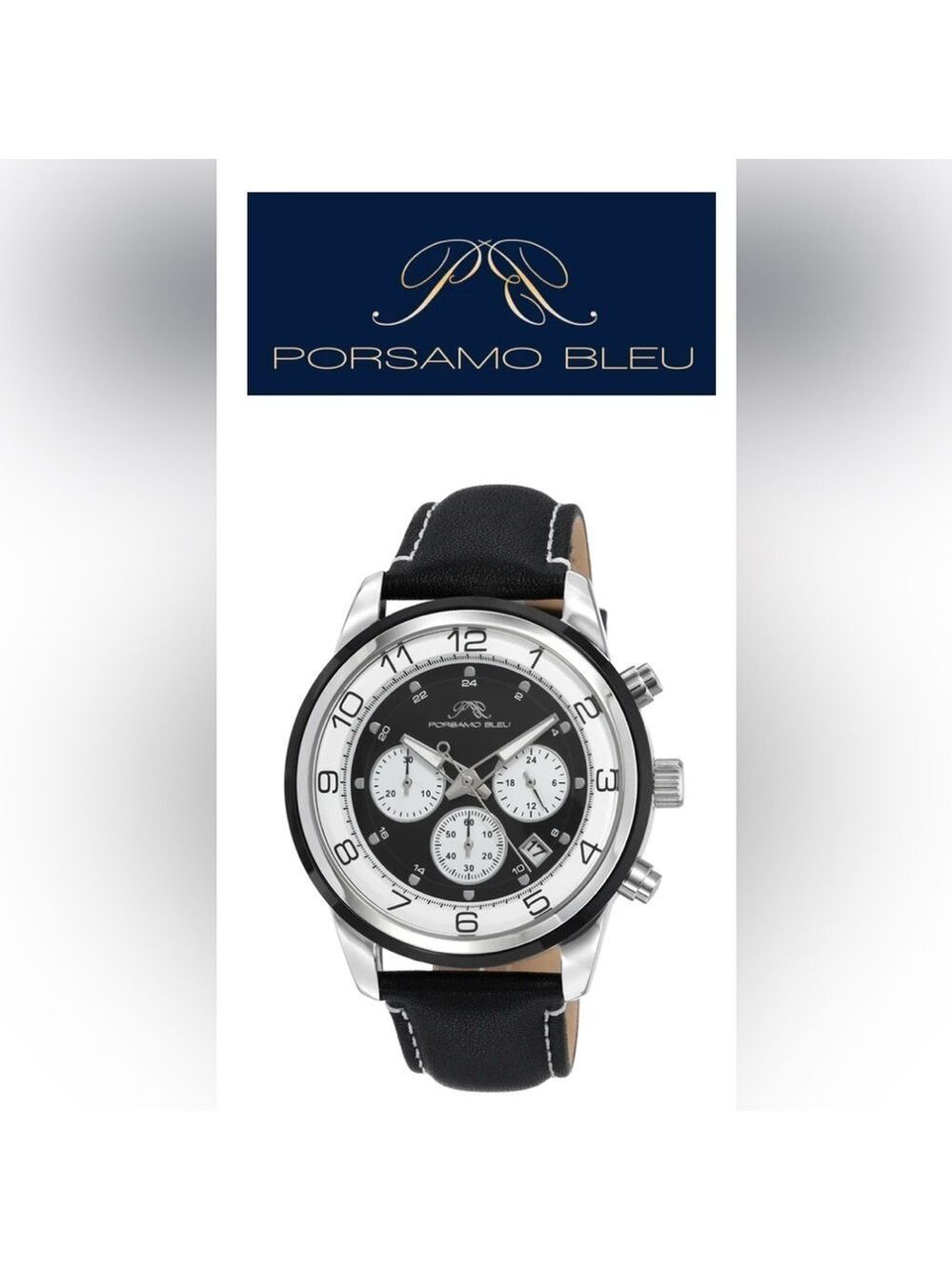 NEW Porsamo Bleu Arthur Luxury Chronograph Mens Designer Stainless Steel Watch